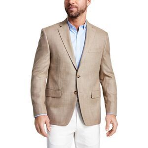 Michael Kors Mens Classic-Fit Melange Sport Coat 46 Regular Tan Blazer NWT $295